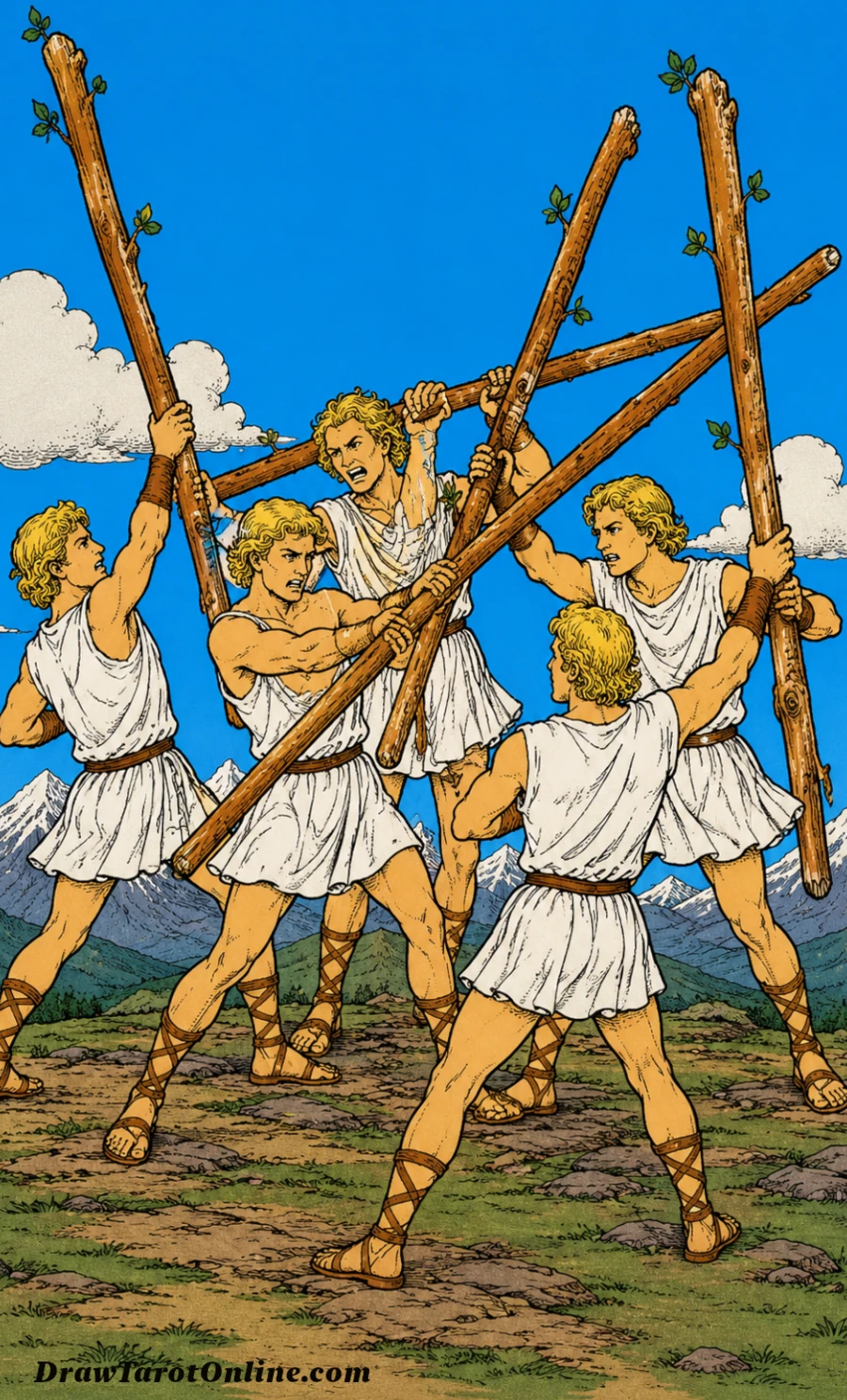 Five of Wands tarot card