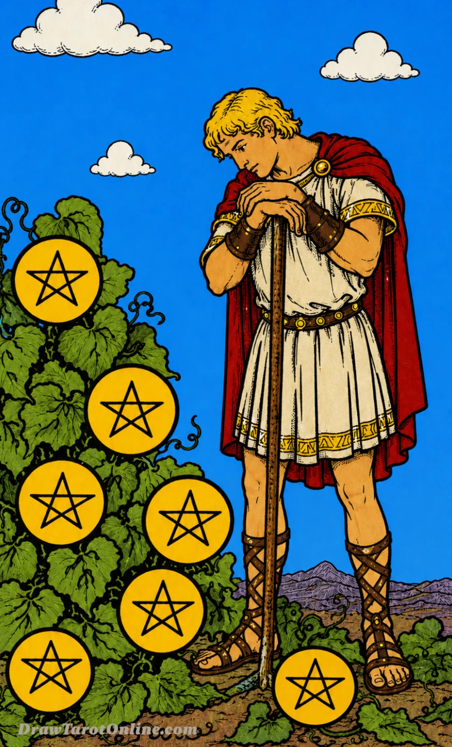 Seven of Pentacles tarot card