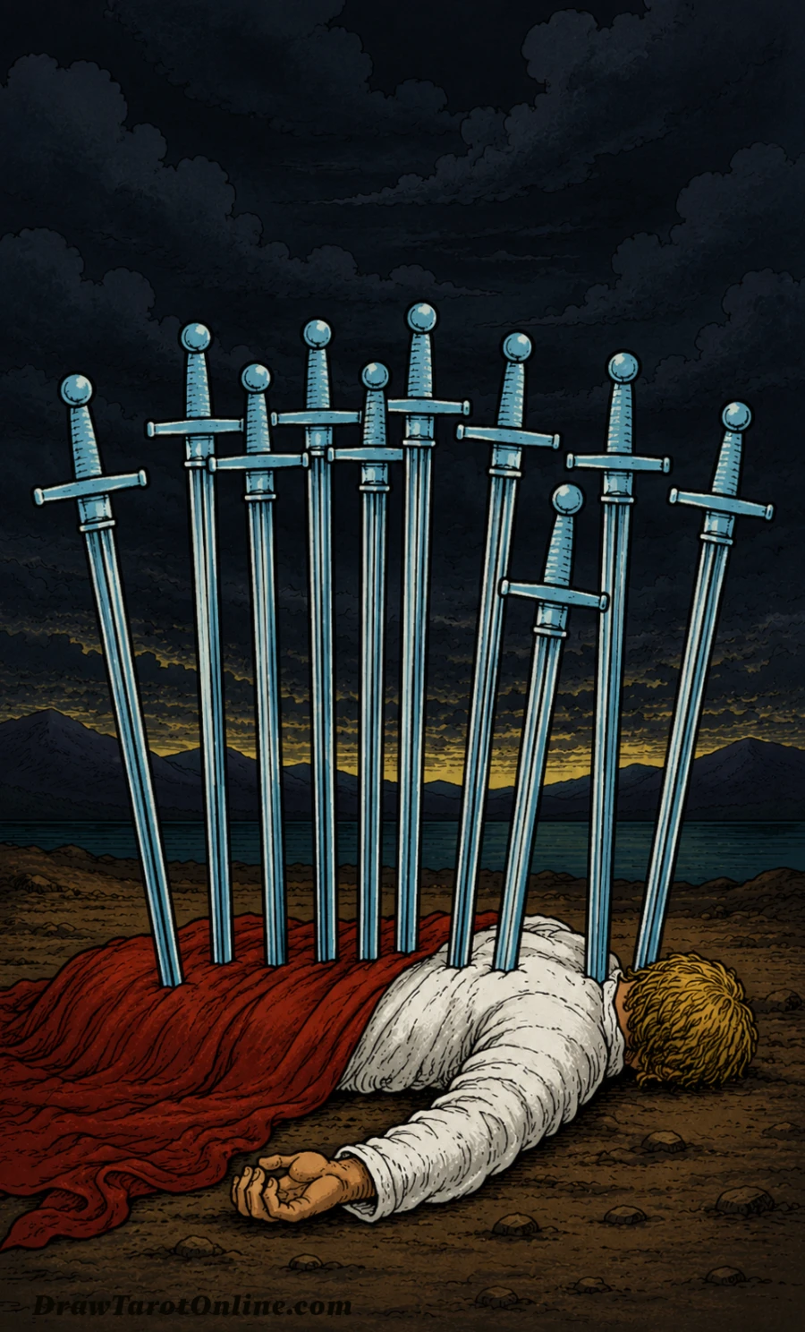 Ten of Swords tarot card