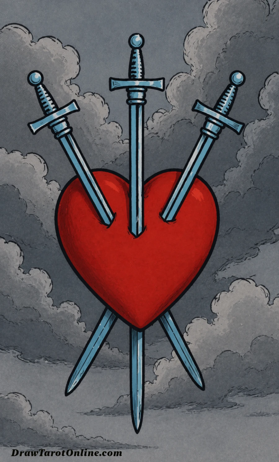 Three of Swords tarot card